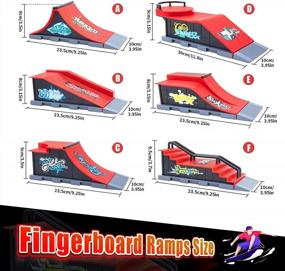 img 3 attached to Набор пандусов для пальцев для детей и взрослых - WETONG Finger Skateboard Ramp Toy с мини-скейтбордами, сборным пандусом для тренировок с пальцами и реквизитом для скейтпарка.