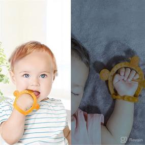img 1 attached to 👶 Yeivzwba Baby Teething Toys: BPA-Free Silicone Teethers for Infants (0-6 Months & 6-12 Months) - 3 Pack with Adjustable Wrist Teether - Anti-Dropping Baby Hand Teether for Newborns