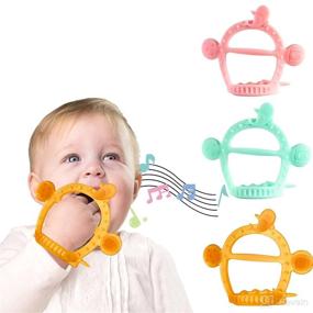 img 4 attached to 👶 Yeivzwba Baby Teething Toys: BPA-Free Silicone Teethers for Infants (0-6 Months & 6-12 Months) - 3 Pack with Adjustable Wrist Teether - Anti-Dropping Baby Hand Teether for Newborns