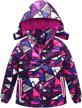 waterproof fleece-lined jacket with hood for girls and boys - windproof rain coat logo