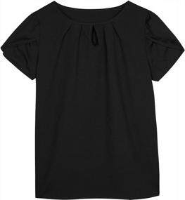 img 2 attached to Pleated Cap Sleeve Chiffon Blouse With Keyhole Detailing: A Casual And Chic Summer Workwear Essential For Women