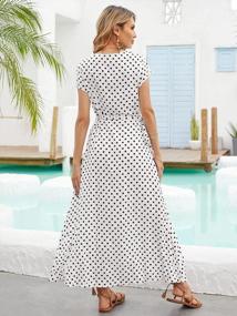 img 2 attached to Boho Wrap Maxi Dress For Women With Polka Dot Print, Floral Split Design Ideal For Casual Summer Parties And Beach Outings - V-Neck, Long Length