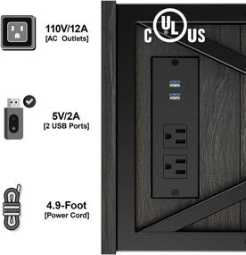 img 1 attached to Ironck Charcoal Grey Nightstand With Charging Station And Pull-Down Drawer - Perfect Narrow Bedside Table For Small Bedrooms And Living Spaces - Easy Assembly