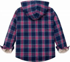 img 2 attached to Warm Up In Style With ThCreasa'S Girls Plaid Flannel Jacket With Sherpa Fleece Lining And Hood