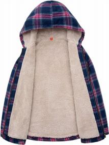 img 3 attached to Warm Up In Style With ThCreasa'S Girls Plaid Flannel Jacket With Sherpa Fleece Lining And Hood