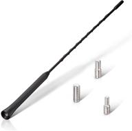 enhance your car radio reception with eightwood universal vehicle antenna replacement: 16-inch am fm roof mount car radio antenna mast with flexible rubber antennae and threaded adapter options logo