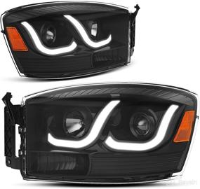 img 4 attached to 🚗 AUTOSAVER88 LED DRL Headlights Assembly for 2006-2008 Dodge Ram 1500/2006-2009 Dodge Ram 2500 3500, Headlamp Replacement Pair with Daytime Running Light, Black Housing & Amber Reflector