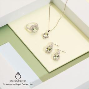 img 2 attached to Stunning Peora Green Amethyst Solitaire Pendant Necklace - 925 Sterling Silver, Natural Gemstone Birthstone, 2.25 Carats Oval Shape 10X8Mm, And 18 Inch Italian Chain.