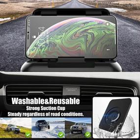 img 3 attached to 📱 Universal Silicone Car Phone Holder Pad - Non-Slip Dashboard Phone Holder Mat with Adjustable Angle - Hands-Free Suction Cup Dash Phone Mount Stand - Compatible with iPhone/Samsung/GPS/Desk - Carbon Fiber Black