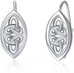 sterling silver dangle drop earrings with winnicaca's elegant leverback design for women logo