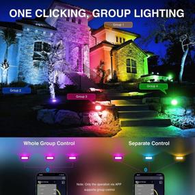 img 1 attached to Onforu LED Flood Light 250W Equivalent 2500 LM 2 Control Way, Bluetooth RGBW Stage Lights With Remote&APP, 16 Million Colors 27 Modes, Uplights Music Synchronize, Timing, IP66 Spotlights For Christmas