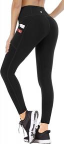 img 4 attached to Women'S Yoga Pants With Dual Pockets And High Waisted Fit For Workouts And Activewear By Ewedoos