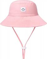 cute and safe: upf 50+ baby sun hat with smiling face for beach and outdoor activities logo