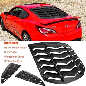 img 1 attached to Upgrade Your Hyundai Genesis Coupe With Sleek Matte Black Rear & Side Window Louvers - Unbeatable Lambo Style Sun Shade Cover!