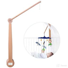 img 4 attached to 🐝 Crib Mobile Arm for Babies, Adjustable 19-37 Inch Beech Wooden Mobile Holder for Crib, Enhancing Crib Mobiles with Perfect Fit and Stability