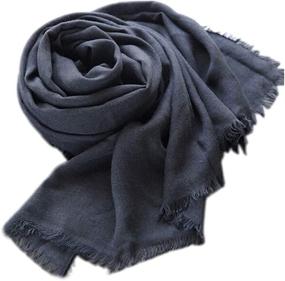 img 4 attached to Cozy up in Style: Warmword Oversized Cotton Scarfs in Vibrant Colors - Must-Have Women's Accessories!