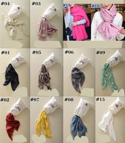 img 2 attached to Cozy up in Style: Warmword Oversized Cotton Scarfs in Vibrant Colors - Must-Have Women's Accessories!