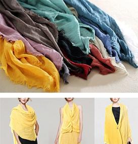 img 1 attached to Cozy up in Style: Warmword Oversized Cotton Scarfs in Vibrant Colors - Must-Have Women's Accessories!