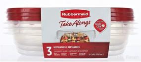 img 2 attached to 🍱 Прямоугольные контейнеры с крышками Rubbermaid Take Alongs - 3 шт.: Беспрецедентное решение для хранения продуктов