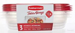 img 3 attached to 🍱 Прямоугольные контейнеры с крышками Rubbermaid Take Alongs - 3 шт.: Беспрецедентное решение для хранения продуктов