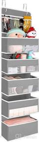 img 4 attached to 6-Layer Over The Door Organizer - Hanging Door Storage for Nursery with 5 Enlarged Pockets &amp; 3 Clear PVC Pockets - Grey, Ideal for Baby Essentials, Diapers, Toys, and Accessories - 1 Pack