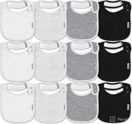 👶 organic cotton baby snap bibs for boys & girls - 12 pack drooling bibs for infants & newborns: adjustable, machine washable logo