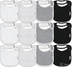 img 4 attached to 👶 Organic Cotton Baby Snap Bibs for Boys & Girls - 12 Pack Drooling Bibs for Infants & Newborns: Adjustable, Machine Washable