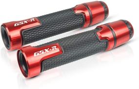 img 2 attached to 🏍️ Motorcycle CNC Aluminum Powersports Handlebar Grips - 7/8'', 22mm - Red | Fits GSXR 125 250 300 600 750 1000