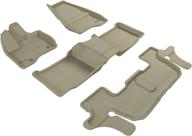 3d maxpider l1fr03601502 complete set custom fit all-weather floor mat for select ford explorer models - kagu rubber (tan) logo