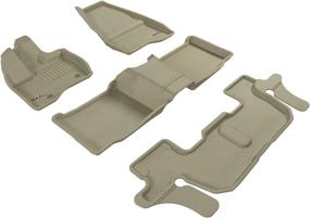 img 4 attached to 3D MAXpider L1FR03601502 Complete Set Custom Fit All-Weather Floor Mat For Select Ford Explorer Models - Kagu Rubber (Tan)