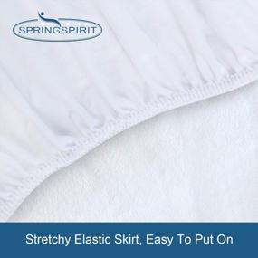img 1 attached to Twin Mattress Protector Waterproof Soft & Breathable Terry, Noiseless Mattress Cover Fits Up -14'' Depth, Skin-Friendly Machine Wash Mattress Protector