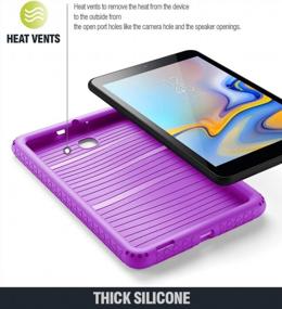 img 1 attached to Защитный силиконовый чехол для Samsung Galaxy Tab A 8.0 (2018) SM-T387 - Poetic TurtleSkin [Защита углов][Нижние вентиляционные отверстия] Фиолетовый