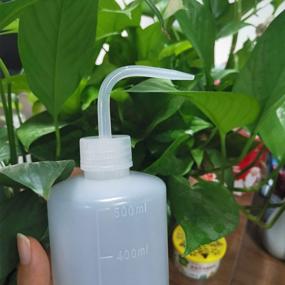 img 1 attached to Valchoose LDPE Economy Wash Bottle, Narrow Mouth Squeeze Bottle Medical Lab Plastic, Safety Squeeze Bottle No Spill, Bend Mouth Watering Cans (500Ml / 16Oz / 1 Bottle)