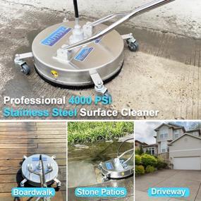 img 3 attached to Commercial Stainless Steel Surface Cleaner With Dual Handlebar And Wheels For Pressure Washer - 21 Inch Diameter, Ideal For Driveways, Sidewalks, Patios - Max 4500 PSI Pressure