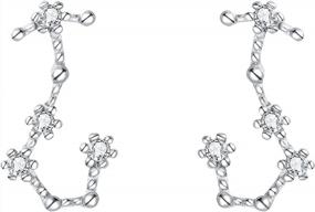 img 4 attached to 925 Sterling Silver CZ Zodiac Ear Crawler Earrings - Perfect Valentines Gift For Her!