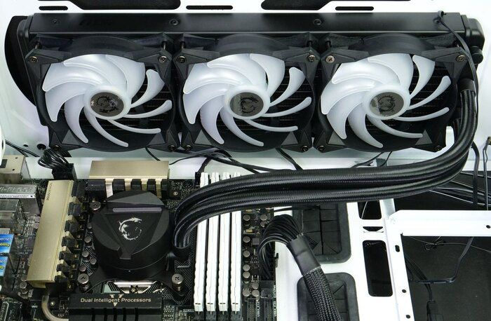 img 1 attached to MSI MAG Core Liquid 360R V2 - RGB AIO CPU Liquid Cooler - 360mm Radiator - Triple 120mm RGB PWM Fans - Rotating Cap Design review by Jnis Bukovskis ᠌