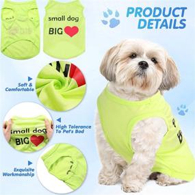 img 2 attached to 🐾 Breathable Printed Dog Shirts: 4-Piece Sleeveless Puppy T-Shirts for Summer - Heart Design - Ideal for Dogs, Cats, and Puppies