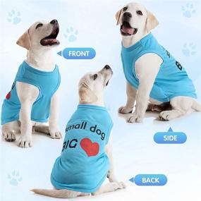 img 1 attached to 🐾 Breathable Printed Dog Shirts: 4-Piece Sleeveless Puppy T-Shirts for Summer - Heart Design - Ideal for Dogs, Cats, and Puppies