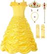 yellow layered princess costume dress-up with accessories for little girls by relibeauty logo