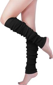 img 4 attached to V28 Women'S Men 80S Party Ribbed Knit Dance Sports Long Leg Warmers