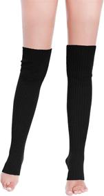 img 3 attached to V28 Women'S Men 80S Party Ribbed Knit Dance Sports Long Leg Warmers
