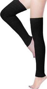 img 2 attached to V28 Women'S Men 80S Party Ribbed Knit Dance Sports Long Leg Warmers