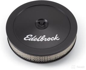 img 1 attached to Edelbrock 1203 Pro-Flo Black 10-Inch Round Air Cleaner with 2-Inch Paper Element: Improve Engine Performance