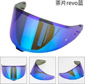 img 3 attached to SMT GEAR Motorcycle Helmet Shield For Z8 RF1400 NXR2 CWR-F2 Helmet Visor Uv Protection Helmets Accessories (Revo Deep Blue)