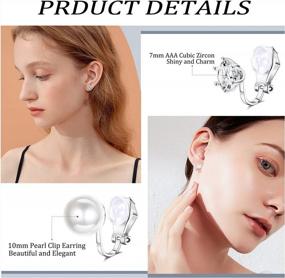 img 3 attached to Stylish Non-Pierced Clip Earring Set With 10 Pairs For Women By SAILIMUE - Featuring Hoops, Cubic Zirconia, Freshwater Pearls, And More!