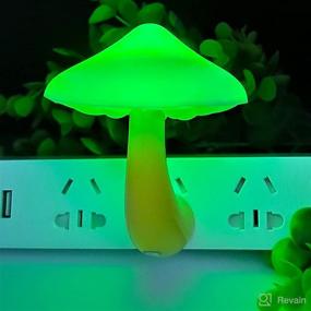 img 3 attached to 🍄 2-Piece LED Mushroom Night Lamp Set: Charming Green Night Lights for Both Adults and Kids