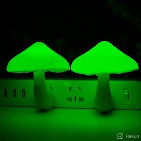 img 4 attached to 🍄 2-Piece LED Mushroom Night Lamp Set: Charming Green Night Lights for Both Adults and Kids