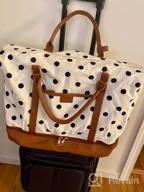 img 1 attached to Canvas Polka Dot Weekender Bag For Women - Duffle Bag With Shoe Compartment - Perfect Christmas Gift For Her In Blue review by Nick Shirodkar