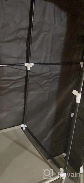 img 1 attached to UDEAR Beige Portable Closet With 6 Shelves, 4 Hanging Sections, And 4 Side Pockets - Large Wardrobe Clothes Organizer review by Andrew Grimes