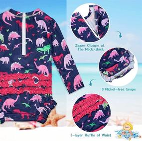 img 3 attached to uideazone Kids Baby/Toddler Girls Rash Guard Swimsuit 3-24 Months 👶 - Long Sleeve One Piece Swimwear with UPF 50+ Sun Protection